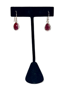 Ruby Sterling Silver Earrings