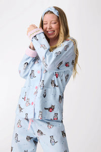 Flannel Pajama Sets - Coffee & Cat Naps