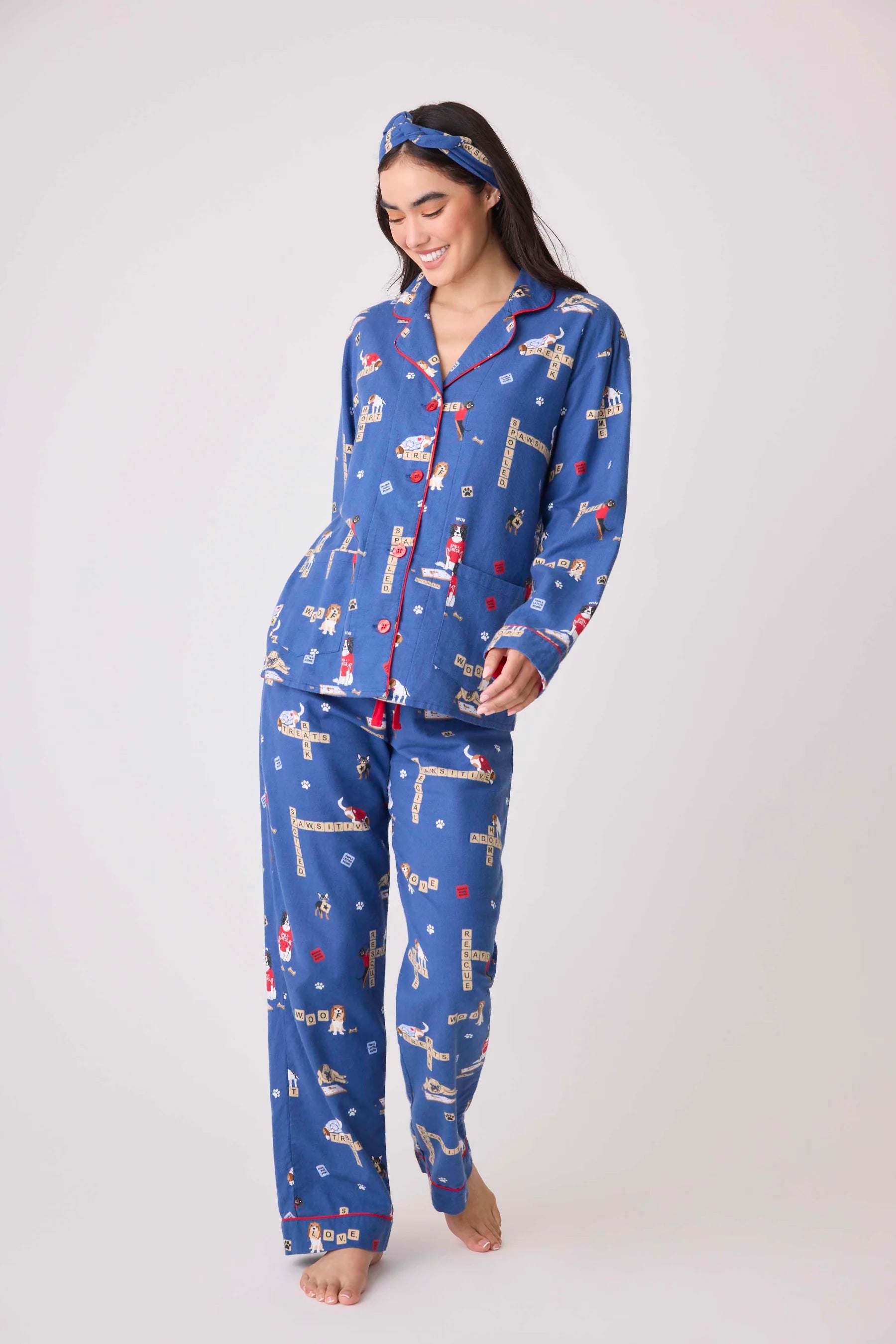 Love Leo Dog Rescue Cozy Flannel Pajama Set