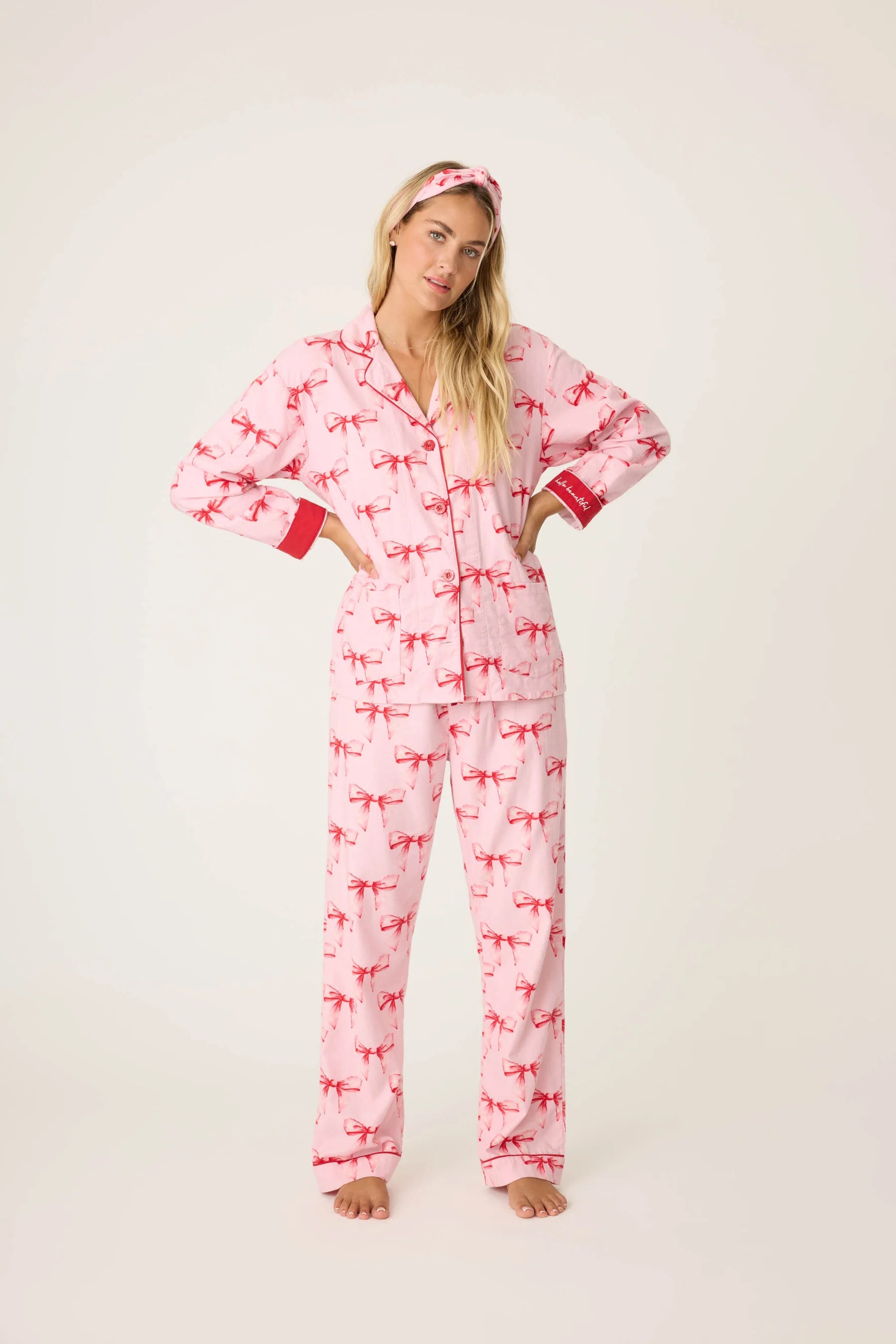 Ribbons and Bows Flannel Pajama Set