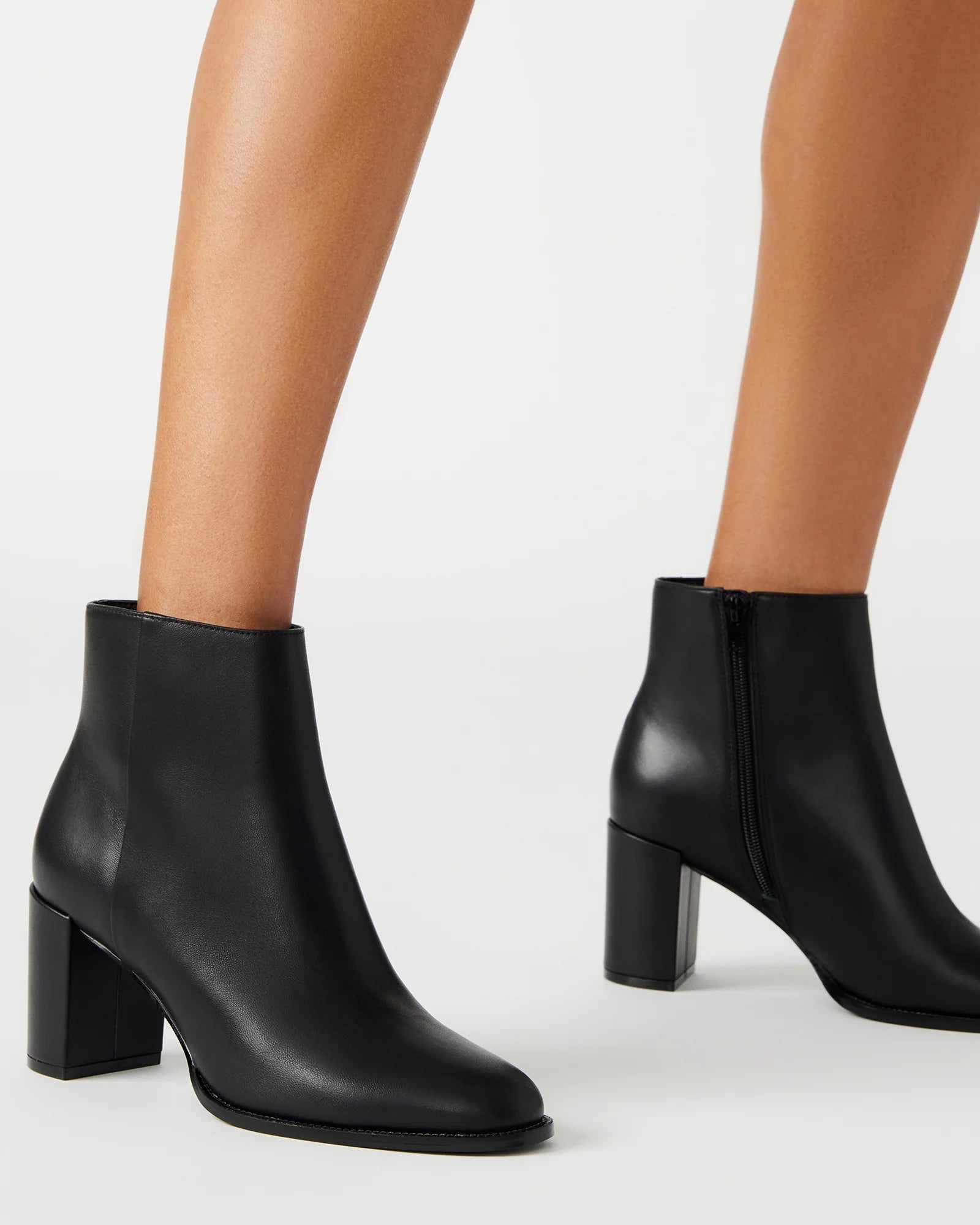 Jozie black leather bootie