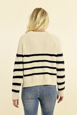 Load image into Gallery viewer, Belle Stripped Combo Knit Sweater
