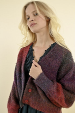 Load image into Gallery viewer, Monica Dark Red Ladies Knit Cardigan
