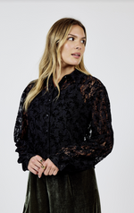 Load image into Gallery viewer, At Dusk Velvet Lace Shirt
