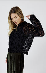 Load image into Gallery viewer, At Dusk Velvet Lace Shirt
