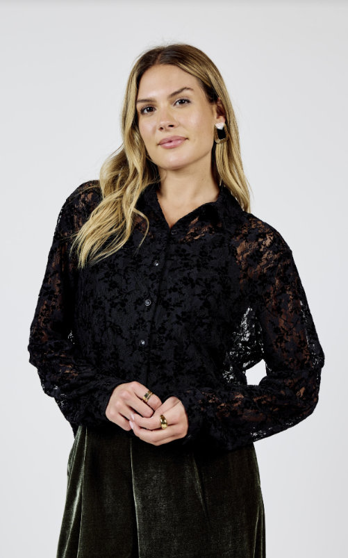 At Dusk Velvet Lace Shirt