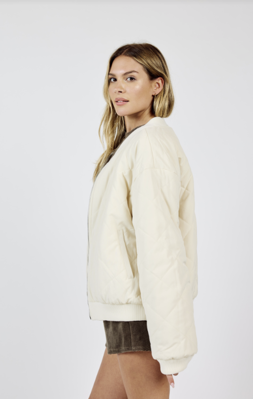 Jill Reversible Zip Up Bomber Jacket