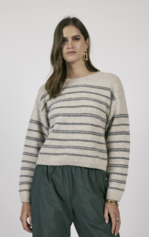 Open Windows Striped Pullover Sweater