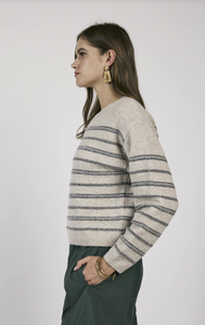 Open Windows Striped Pullover Sweater