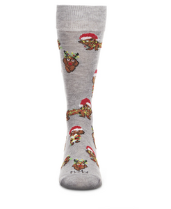 Men's Lit Dachshund Dog Holiday Novelty Crew Socks