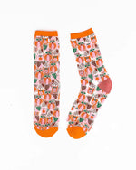 Load image into Gallery viewer, Pumpkin Spice Sheer Crew Sock
