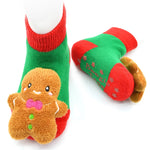 Load image into Gallery viewer, Gingerbread Christmas Boogie Toes Rattle Socks
