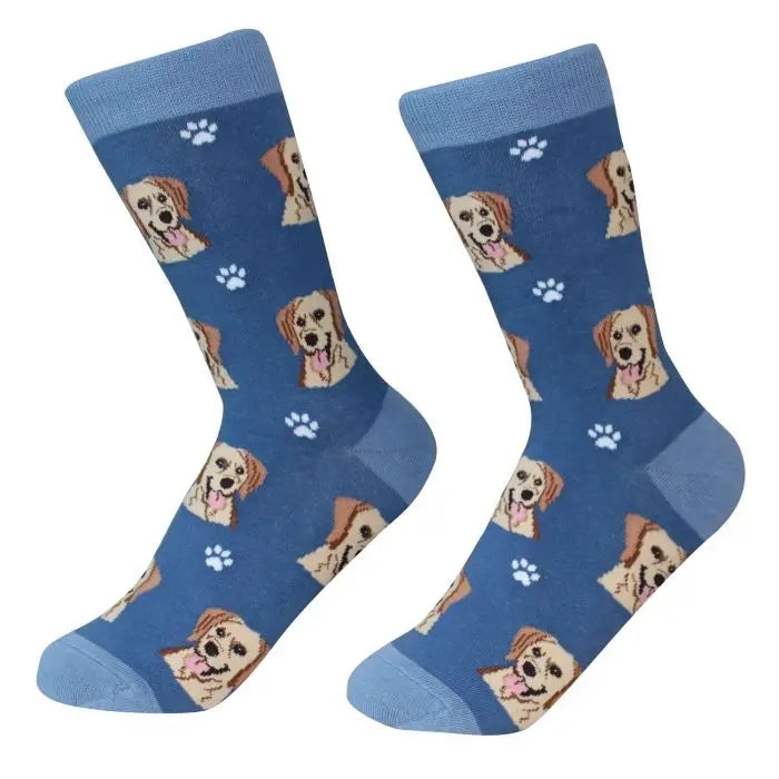 Yellow Labrador Socks - Unisex - Fun Novelty Crew Dog Socks