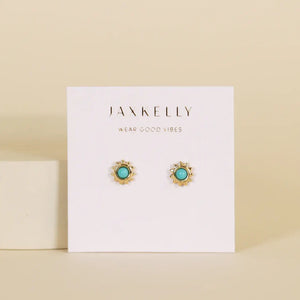 Turquoise Sun Stud Earrings