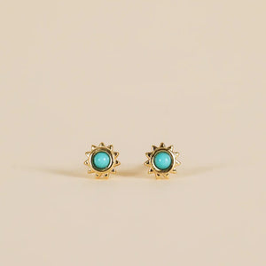 Turquoise Sun Stud Earrings