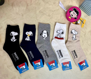 Peanuts 3D Snoopy Ankle Mid Calf Socks-Cotton Ultra Soft