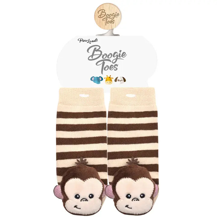 Monkey Boy Boogie Toes Rattle Toddler Socks