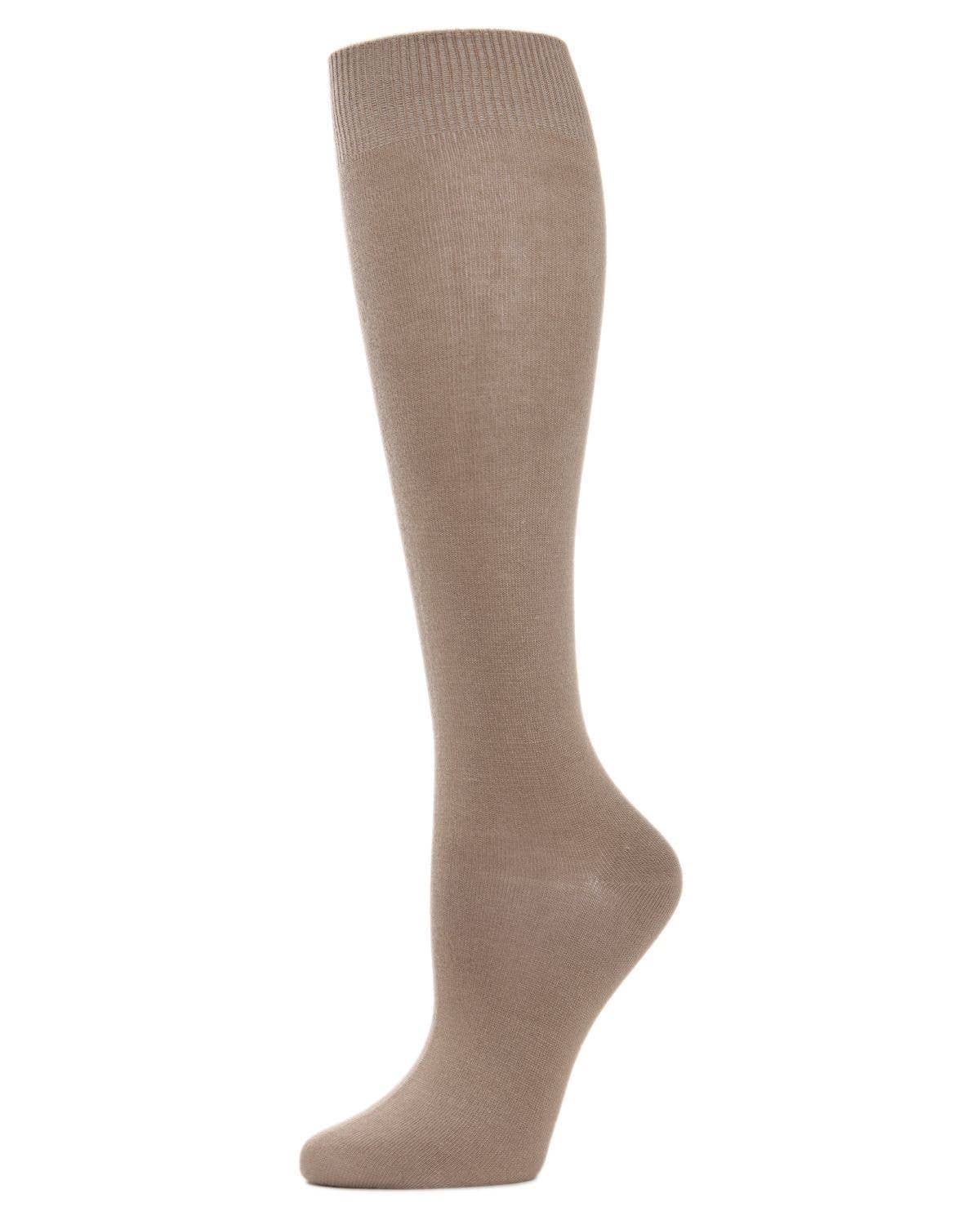 Bamboo Blend Solid Knit Knee High Socks