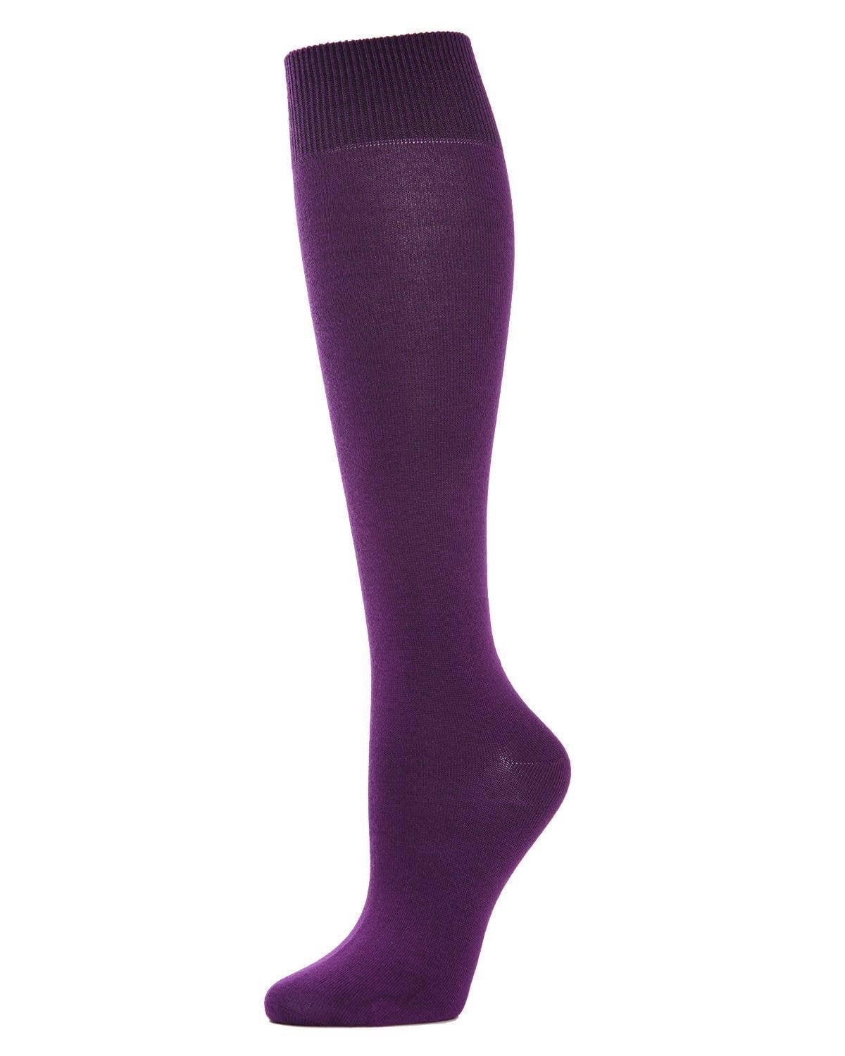 Bamboo Blend Solid Knit Knee High Socks