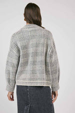 Load image into Gallery viewer, Lola Plaid Sweater Jacket Cream Black
