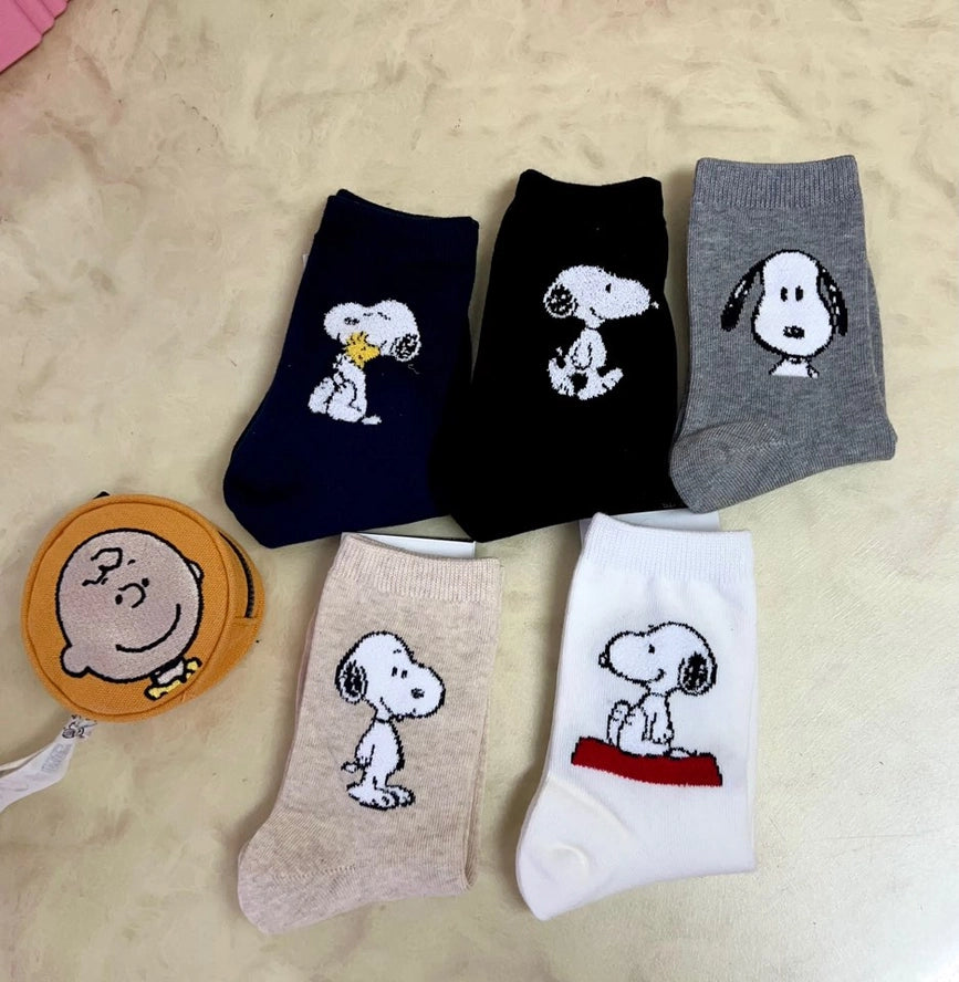 Peanuts 3D Snoopy Ankle Mid Calf Socks-Cotton Ultra Soft