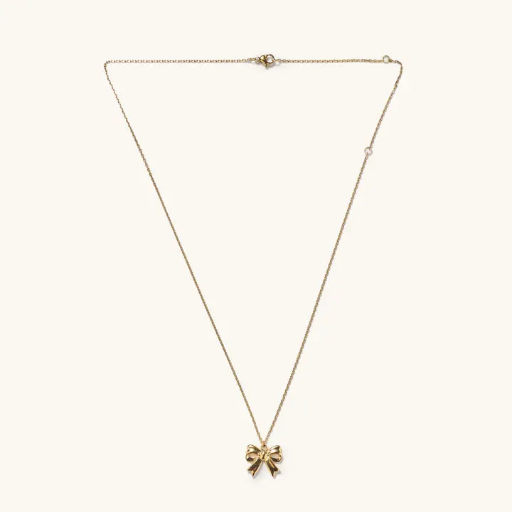 Bow Necklace- Gold