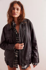 Load image into Gallery viewer, We The Free Buckle Up Vegan Leather Jacket
