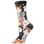 Load image into Gallery viewer, Women&#39;s Multi Cat Bamboo Crew Socks
