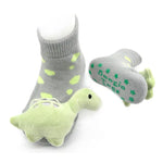 Load image into Gallery viewer, Green Dinosaur Boogie Toes Rattle Socks
