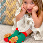 Load image into Gallery viewer, Gingerbread Christmas Boogie Toes Rattle Socks
