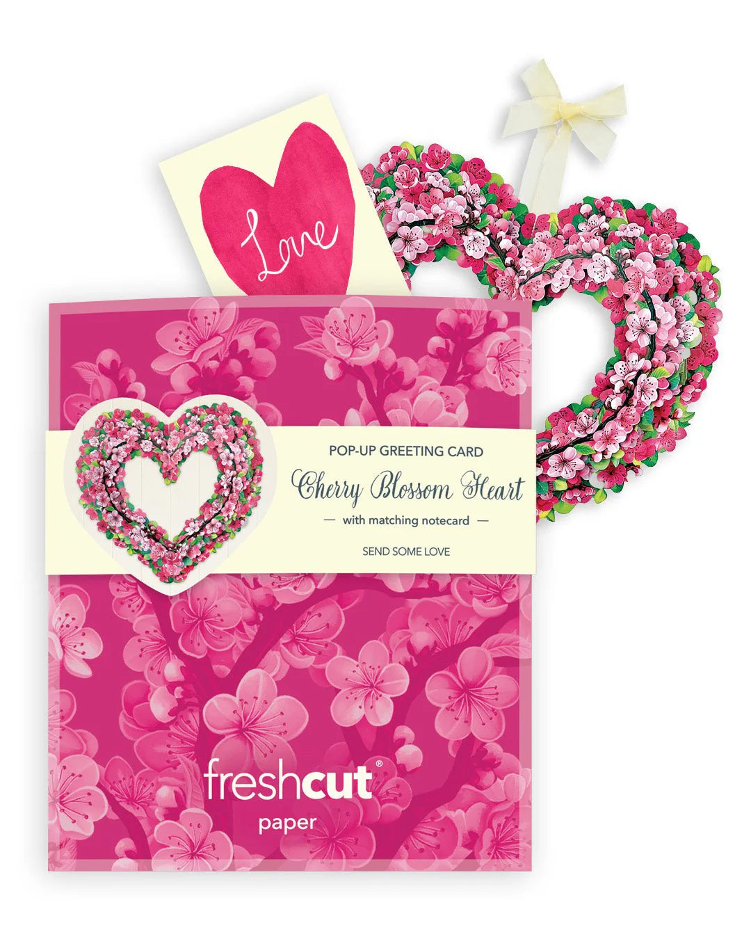 Mini Cherry Blossom Heart Pop-Up Card