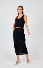 Load image into Gallery viewer, Creative Energy Lurex Knit Midi Skirt
