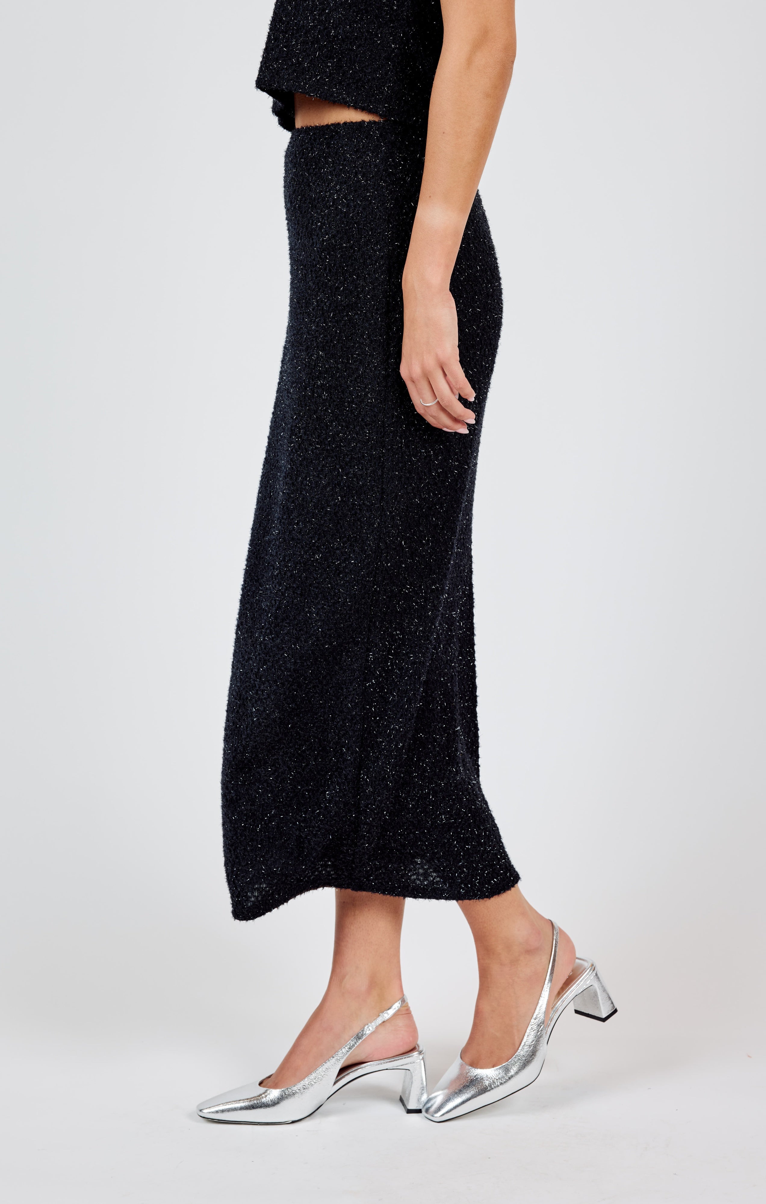 Creative Energy Lurex Knit Midi Skirt