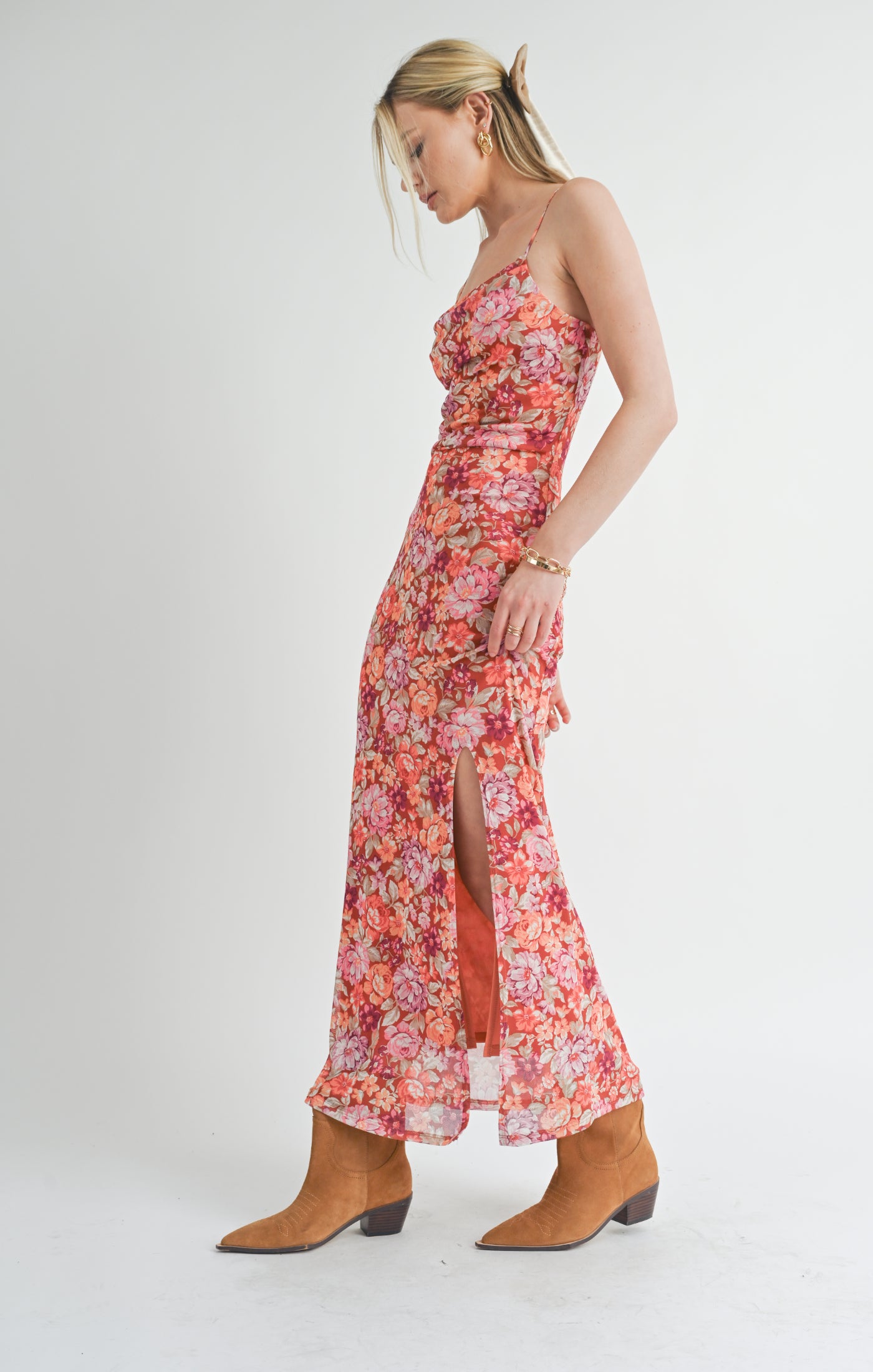 Prideful Cowl Neck Maxi Dress