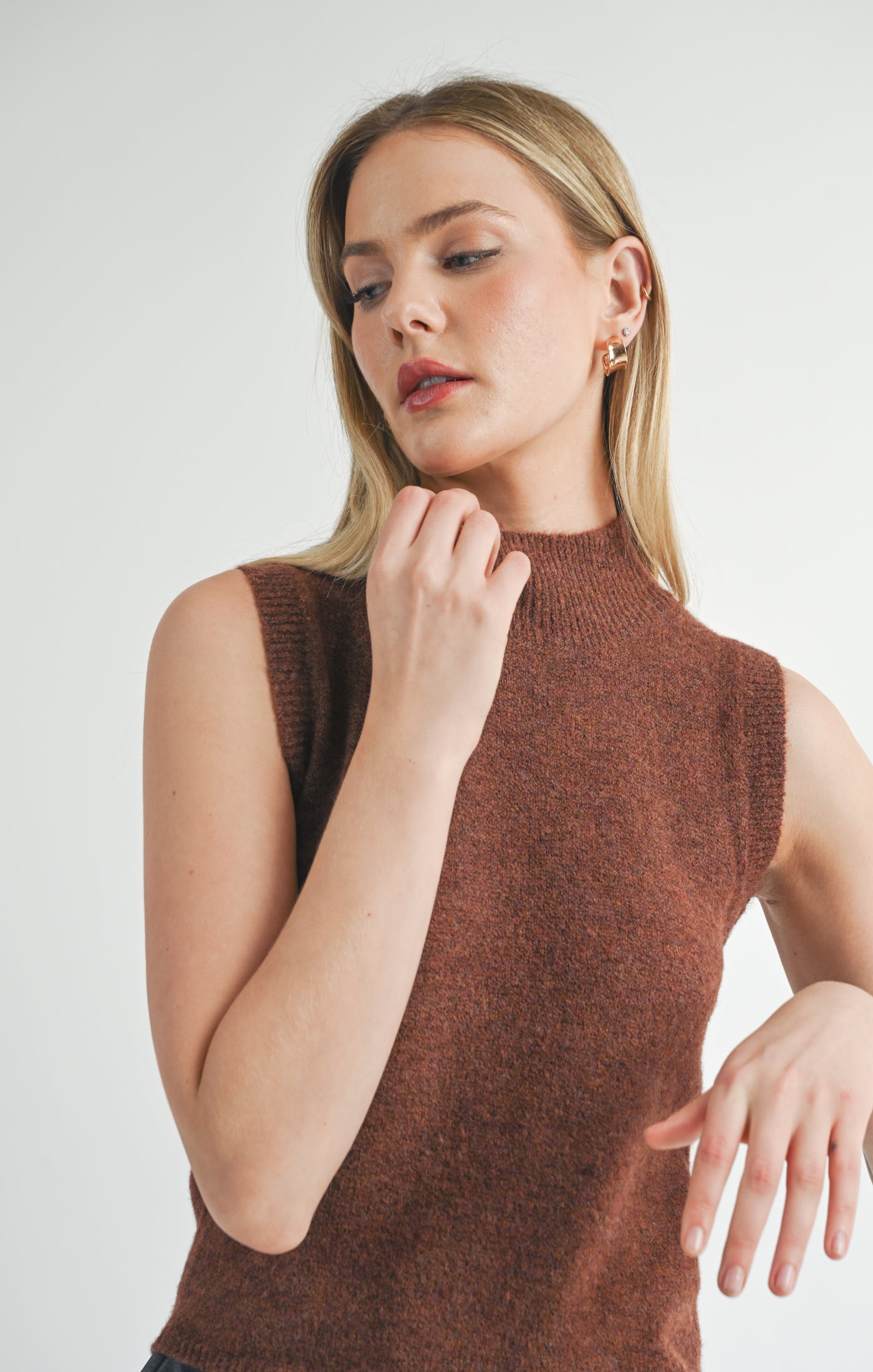 Brianna Turtleneck Sweater Tank