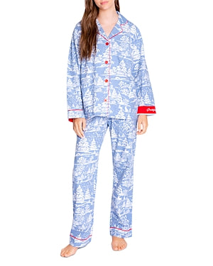 Women's Flannel PJ Set - Grateful Steel Blue