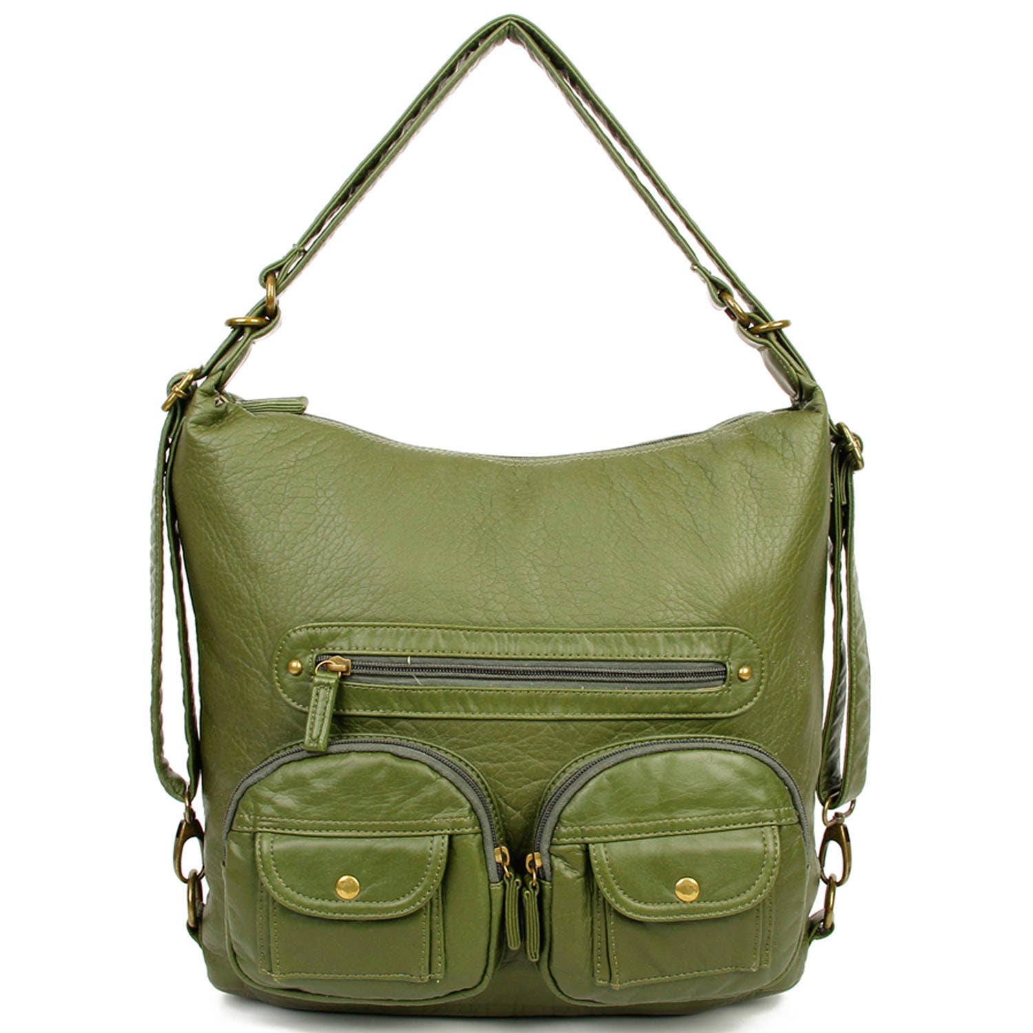 Convertible Crossbody Backpack, Army Green