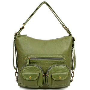 Convertible Crossbody Backpack, Army Green