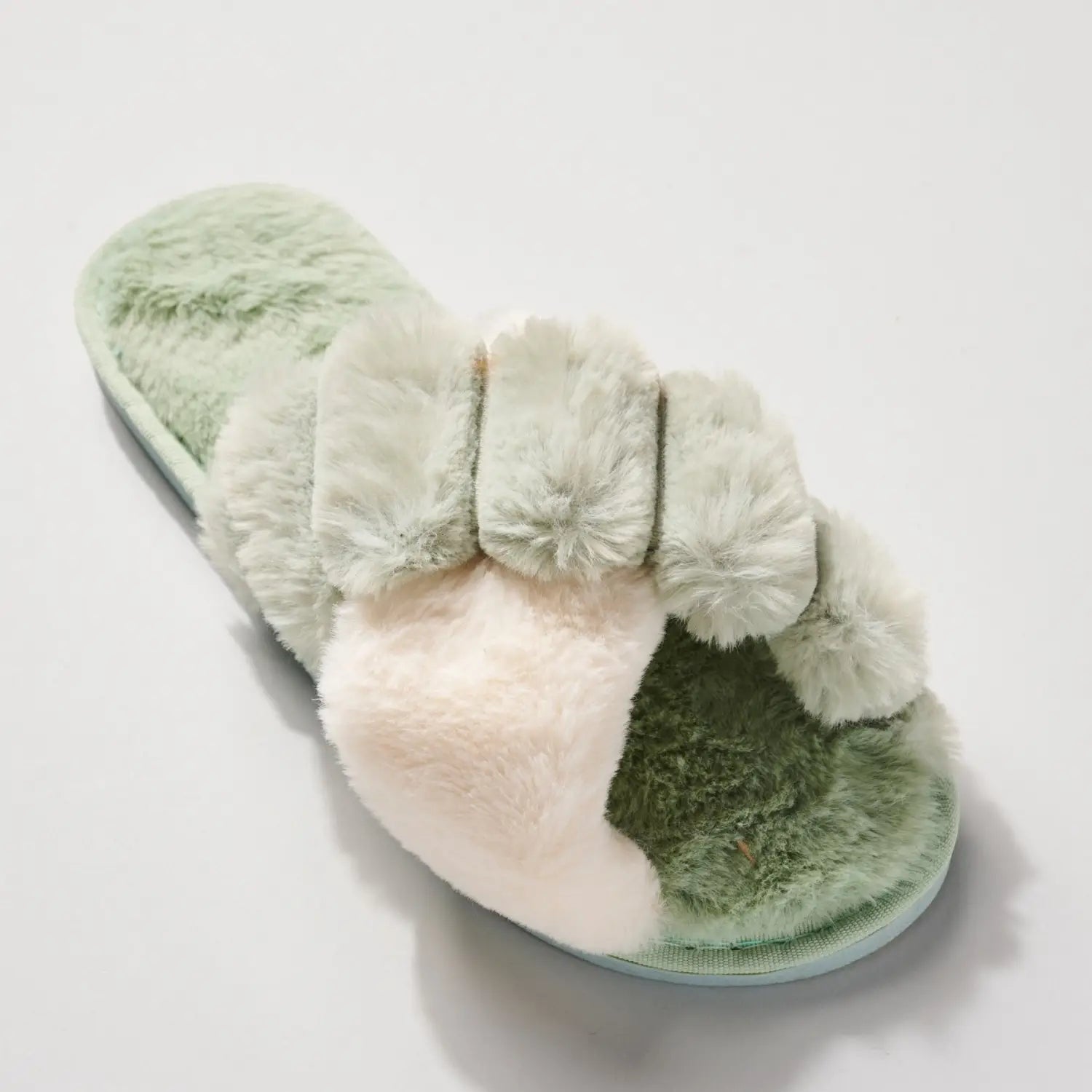 Color Block Faux Fur Lined Slippers