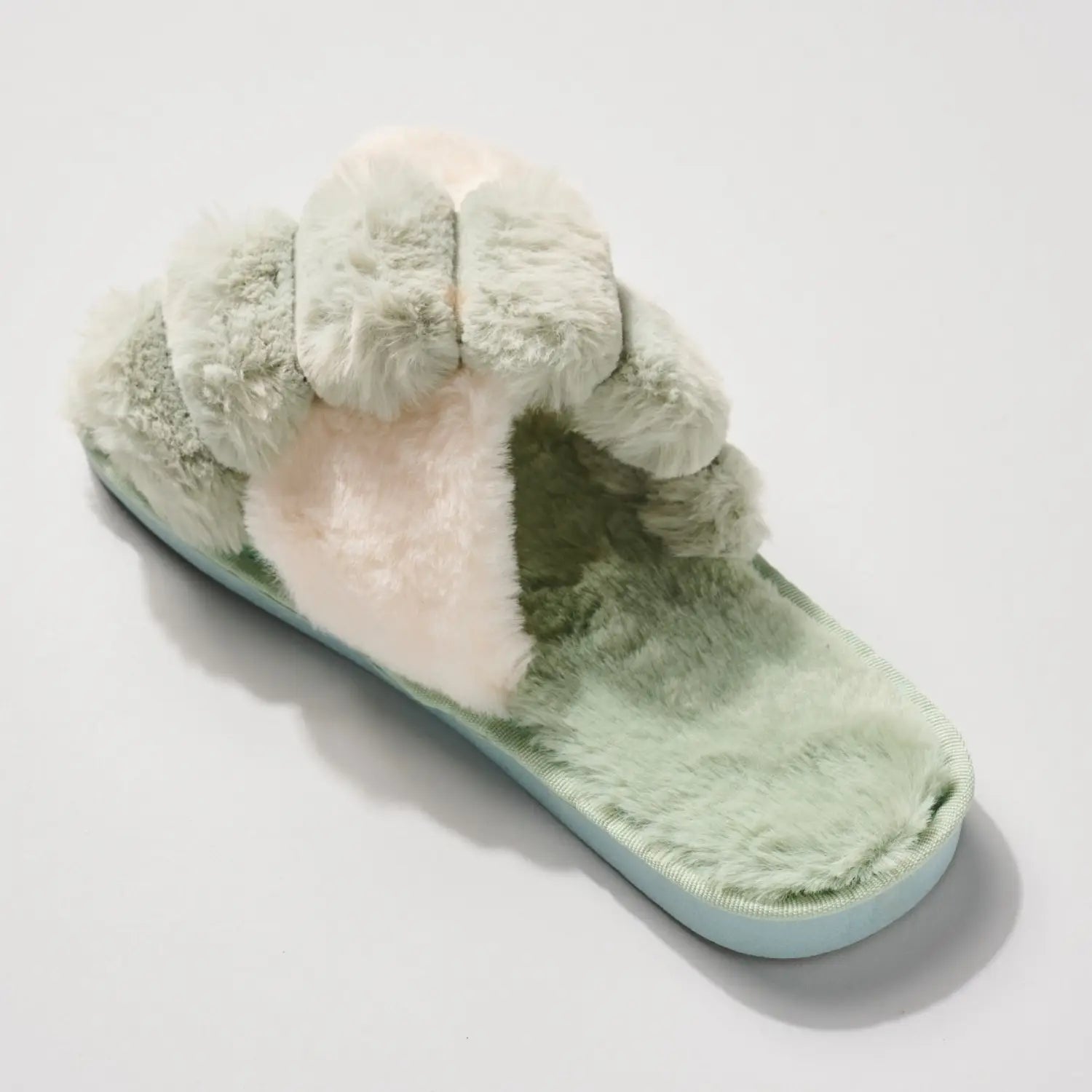 Color Block Faux Fur Lined Slippers