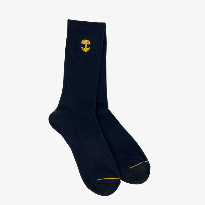 Embroidered Logo Sock Black/Gold - Unisex