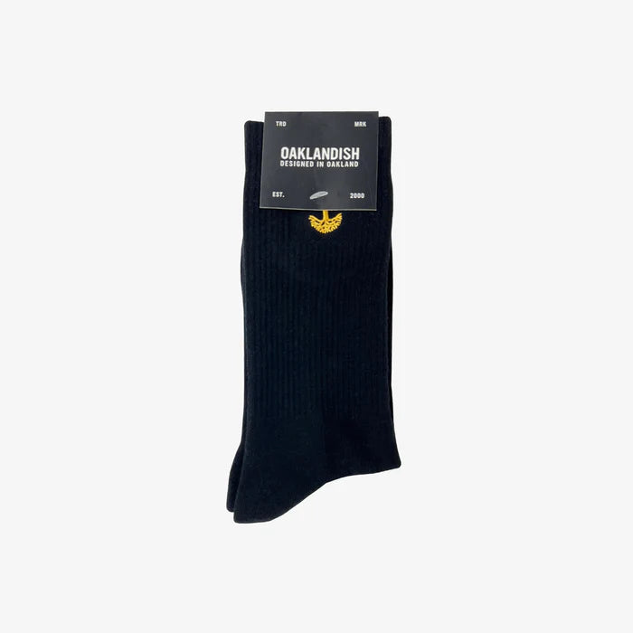 Embroidered Logo Sock Black/Gold - Unisex