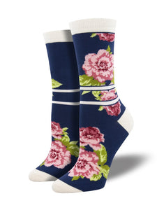 Peonies If You Please Women's Bamboo Crew Socks