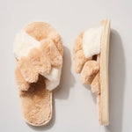 Load image into Gallery viewer, Color Block Faux Fur Lined Slippers
