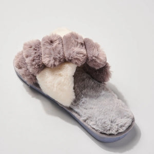 Color Block Faux Fur Lined Slippers