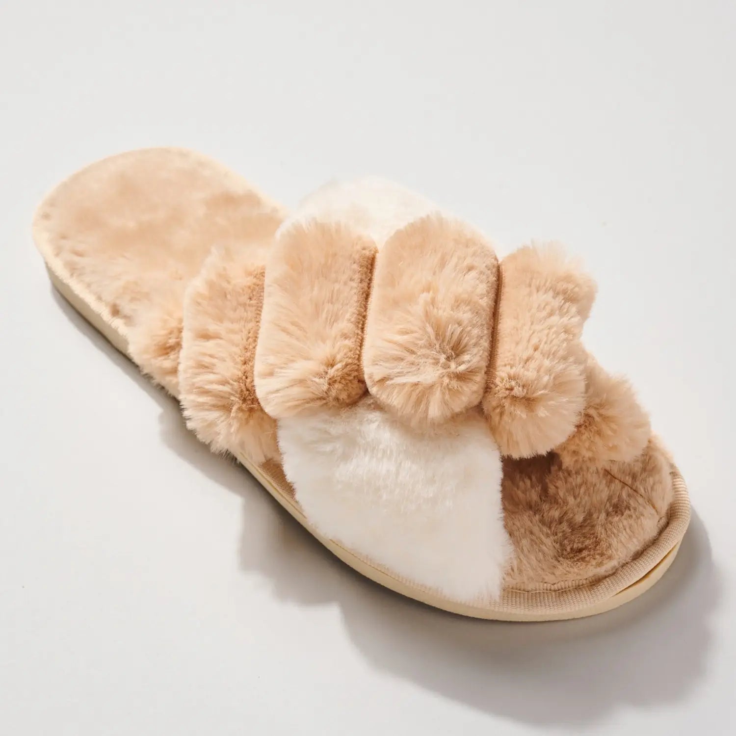 Color Block Faux Fur Lined Slippers